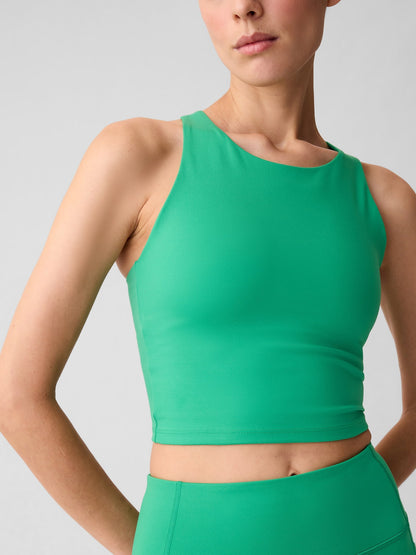 Yeşil Halter Yaka Crop Spor Üst