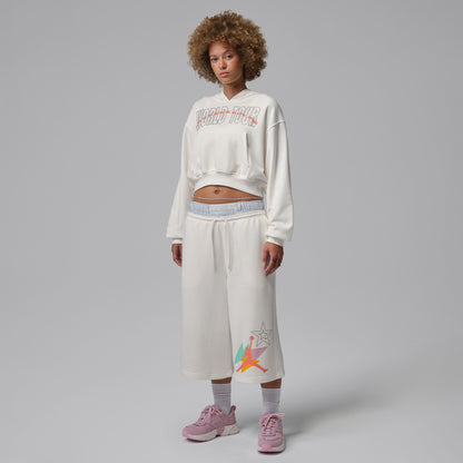 Jordan Brooklyn Fleece Flight Mode Pullover Kadın Beyaz Sweatshirt