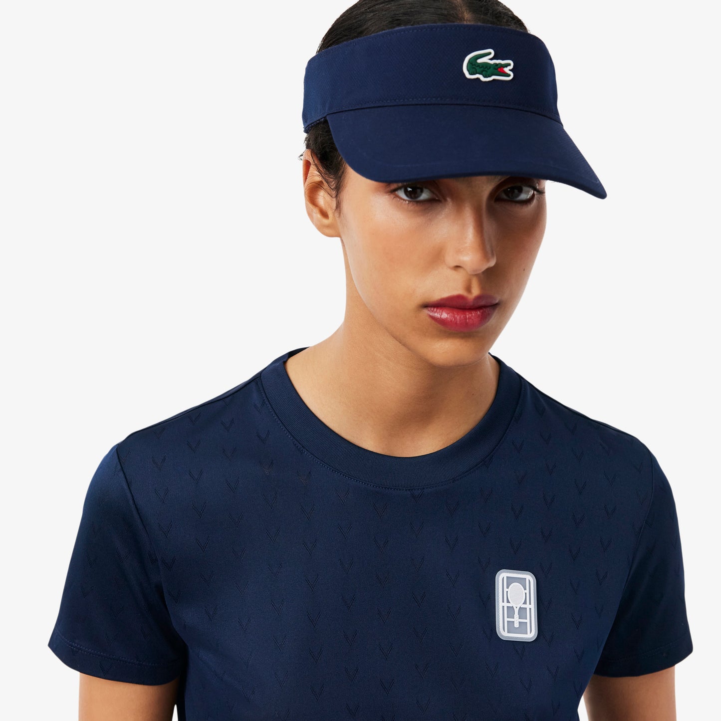 Lacoste Slim Fit Kadın Lacivert T-shirt