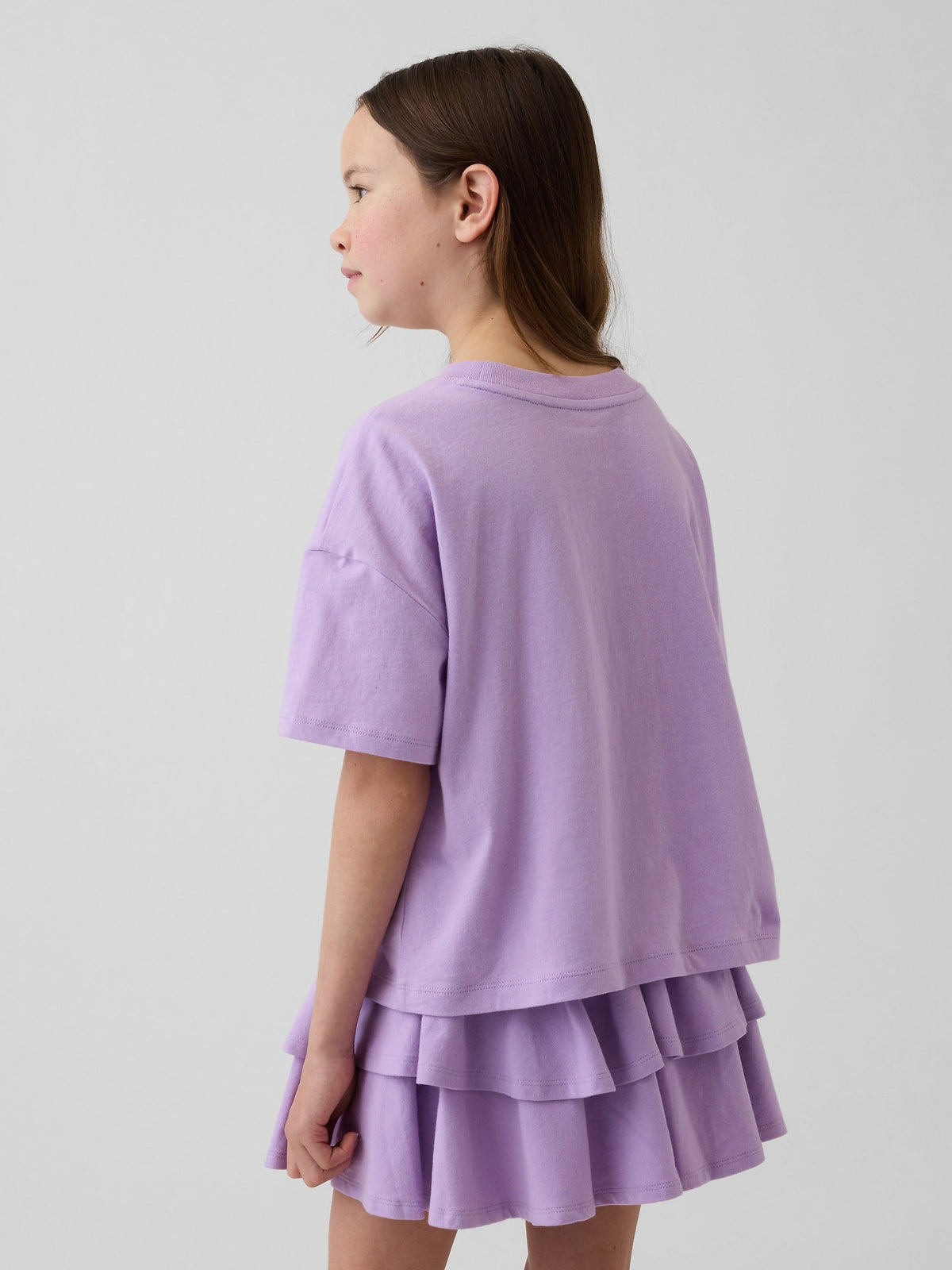 Lila Oversized Crop Logo T-shirt