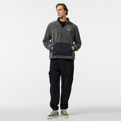 United4 Sherpa Half Zip Erkek Gri Hoodie