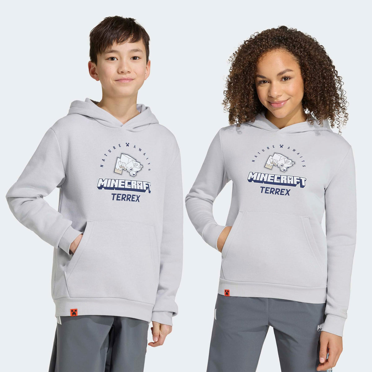 Adidas K Minecraft Mt Çocuk Gri Sweatshirt