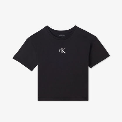 Calvin Klein Logo Boxy Çocuk Siyah T-shirt