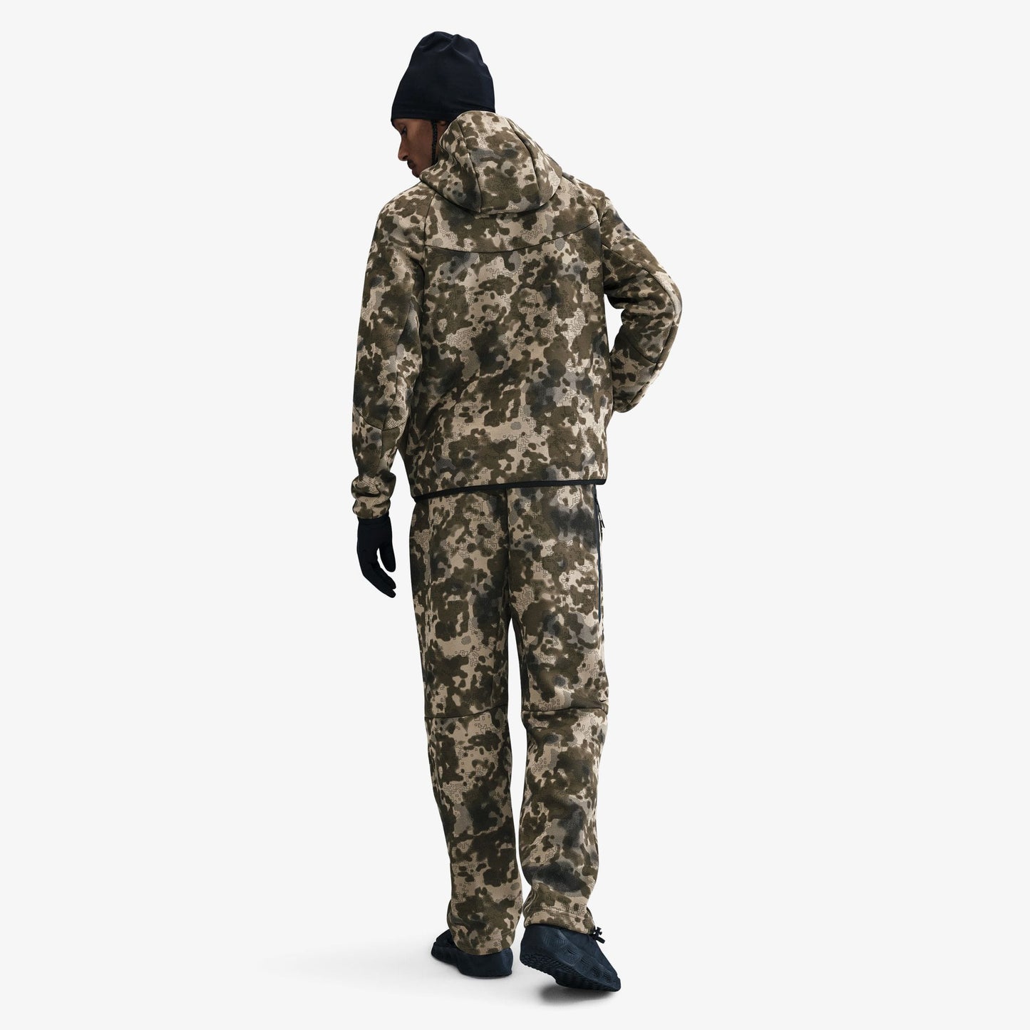 Nike Tech Fleece Kamuflaj Desenli Windrunner Erkek Kahverengi Ceket