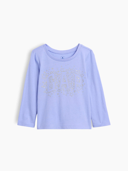 Açık Mavi Grafik Baskılı T-shirt