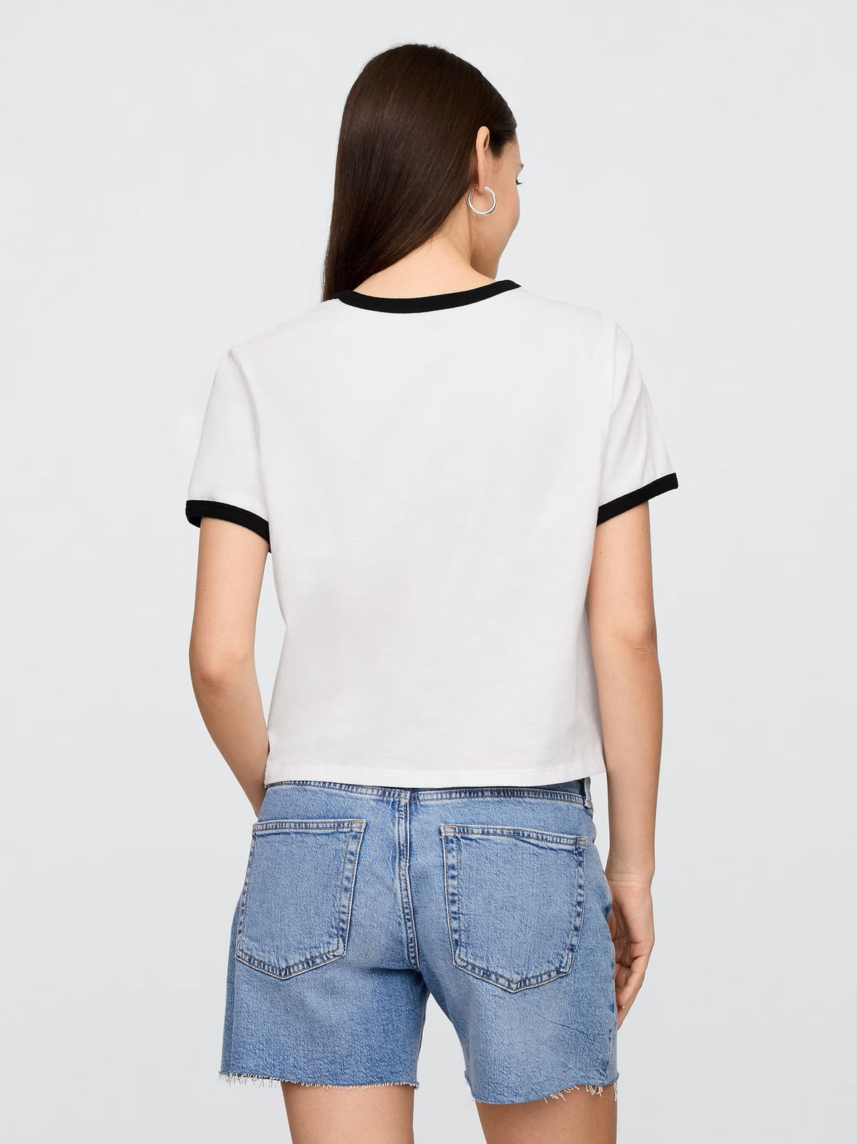 Kırık Beyaz Gap Logo Crop T-shirt