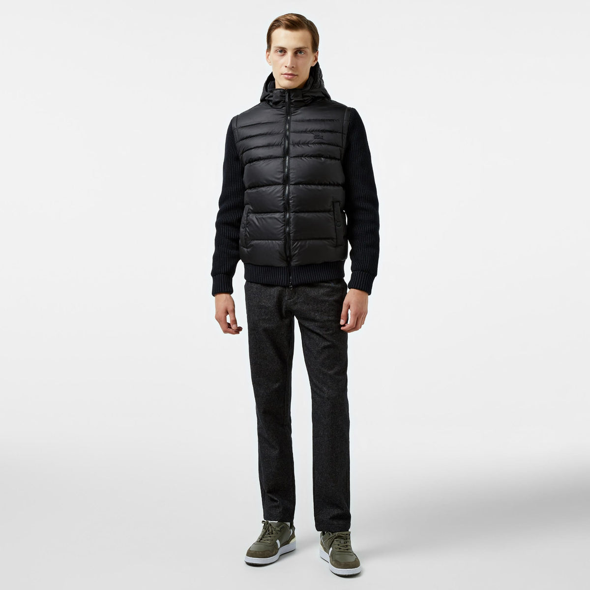 Lacoste Erkek Slim Fit Kapüşonlu Siyah Mont