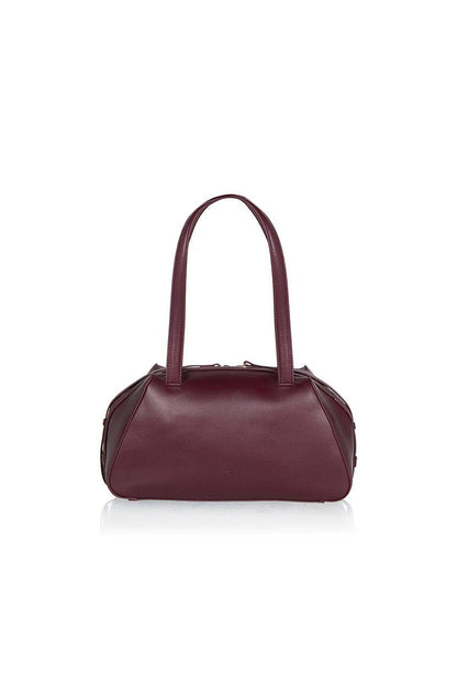 Çapraz Askılı Mini Bordo Deri Çanta
