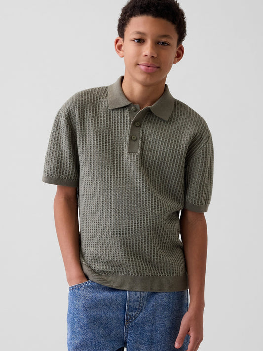 Haki Textured Polo Triko T-shirt