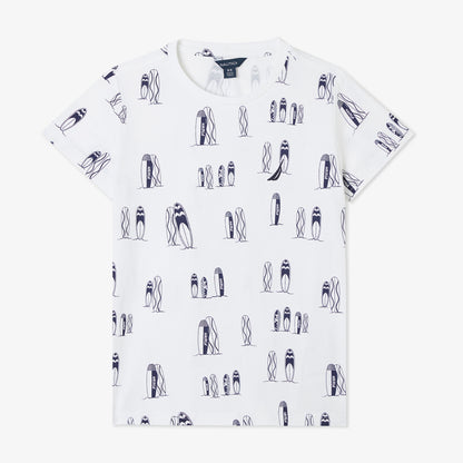 Nautica Erkek Çocuk Beyaz Regular Fit Baskılı T-shirt