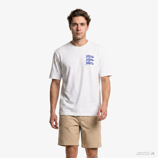 Hugo Nalien Erkek Beyaz T-shirt