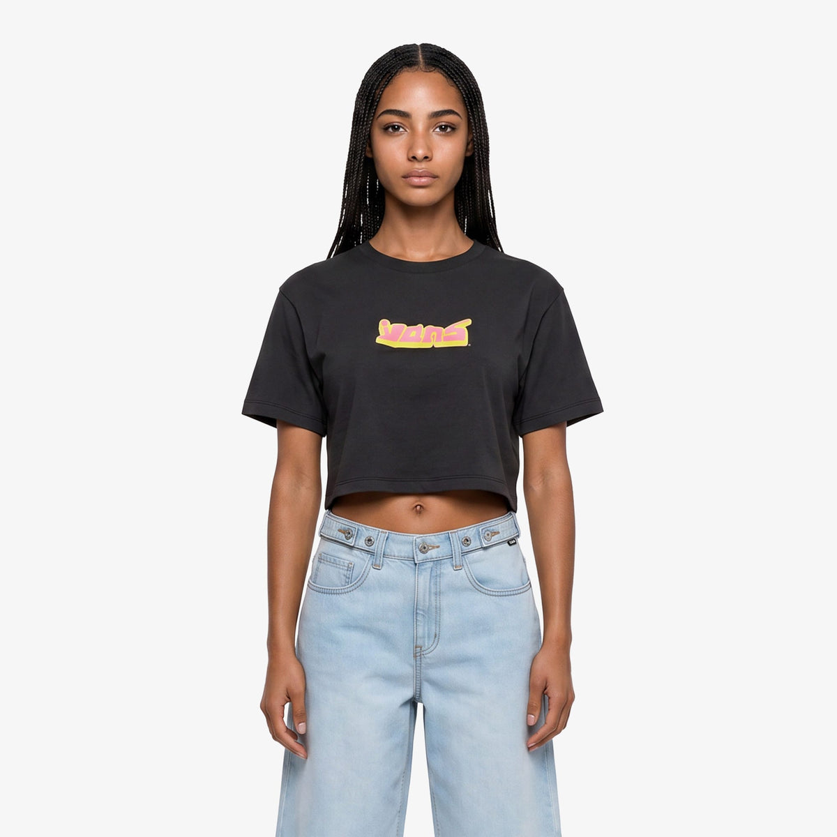 Vans Y2k Boho Relax Crop Kadın Siyah T-shirt