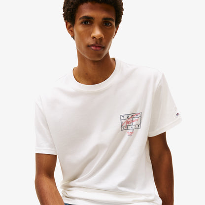 Tommy Hilfiger Regular Sign Spray Erkek Beyaz T-shirt