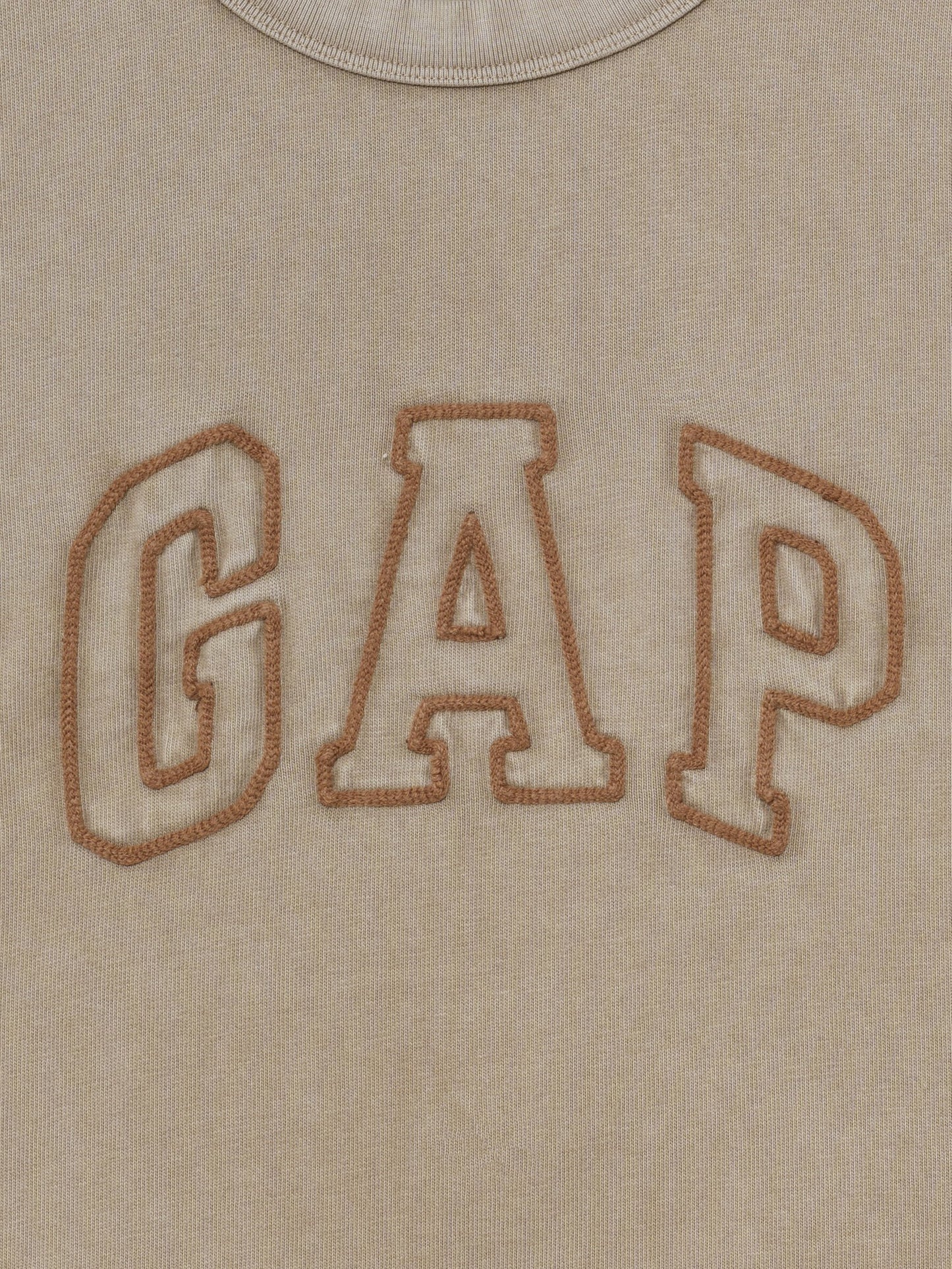 Açık Kahverengi Heavyweight Gap Logo Relaxed Crop T-shirt