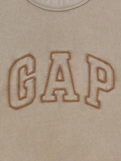 Açık Kahverengi Heavyweight Gap Logo Relaxed Crop T-shirt