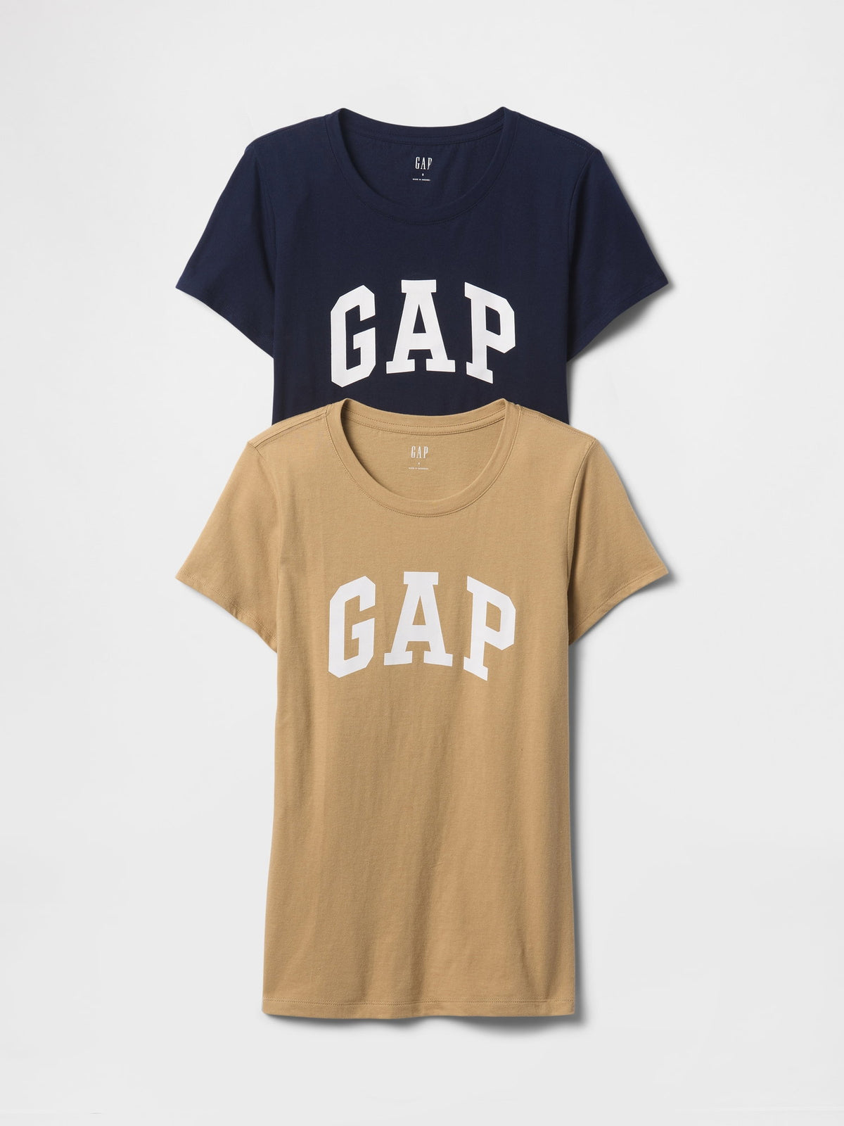 Koyu Bej 2'li Gap Logo Kısa Kollu T-shirt Seti