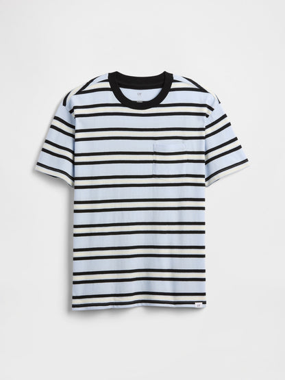 Açık Mavi Kids Everyday Soft Stripe Pocket T-shirt
