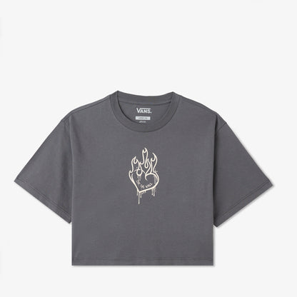 Vans Fire In Your Heart Ss Çocuk Gri T-shirt