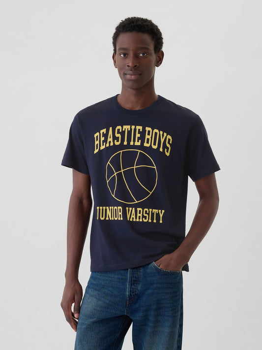 Lacivert Beastie Boys Grafikli T-shirt