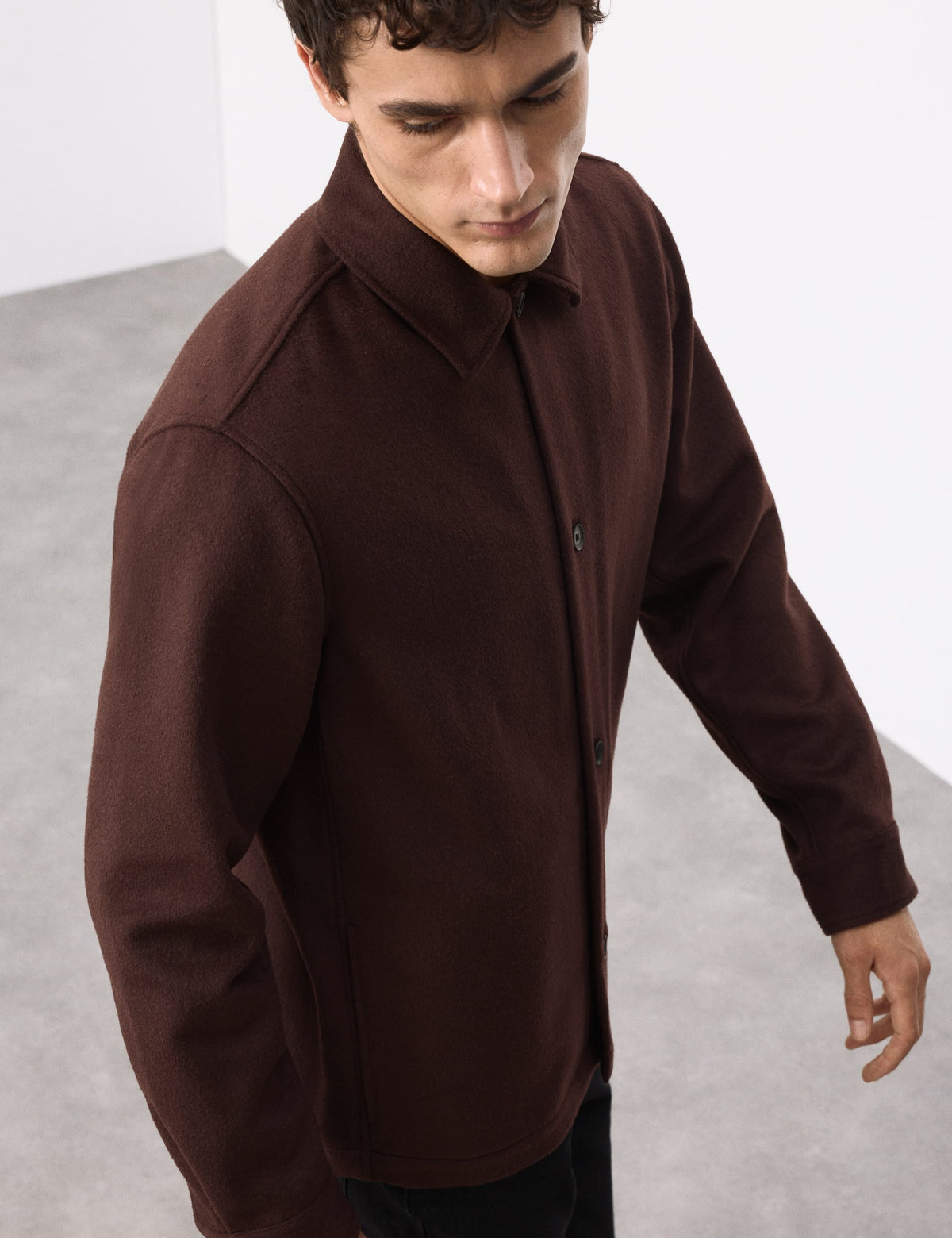 Regular Fit Yün Karışımlı Gömlek Ceket
