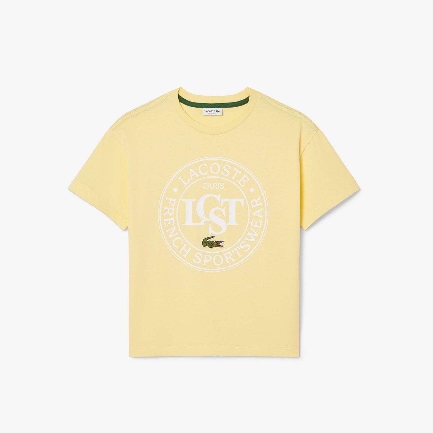 Lacoste Çocuk Bisiklet Yaka Baskılı Sarı T-shirt