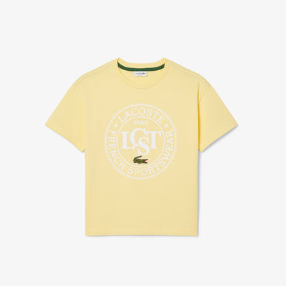 Lacoste Çocuk Bisiklet Yaka Baskılı Sarı T-shirt