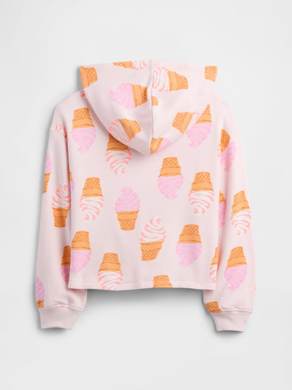 Açık Pembe Kids Relaxed Fransız Havlu Kumaş Sweatshirt