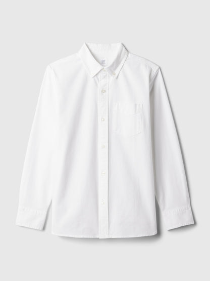 Beyaz Organik Pamuk Oxford Uniform Gömlek