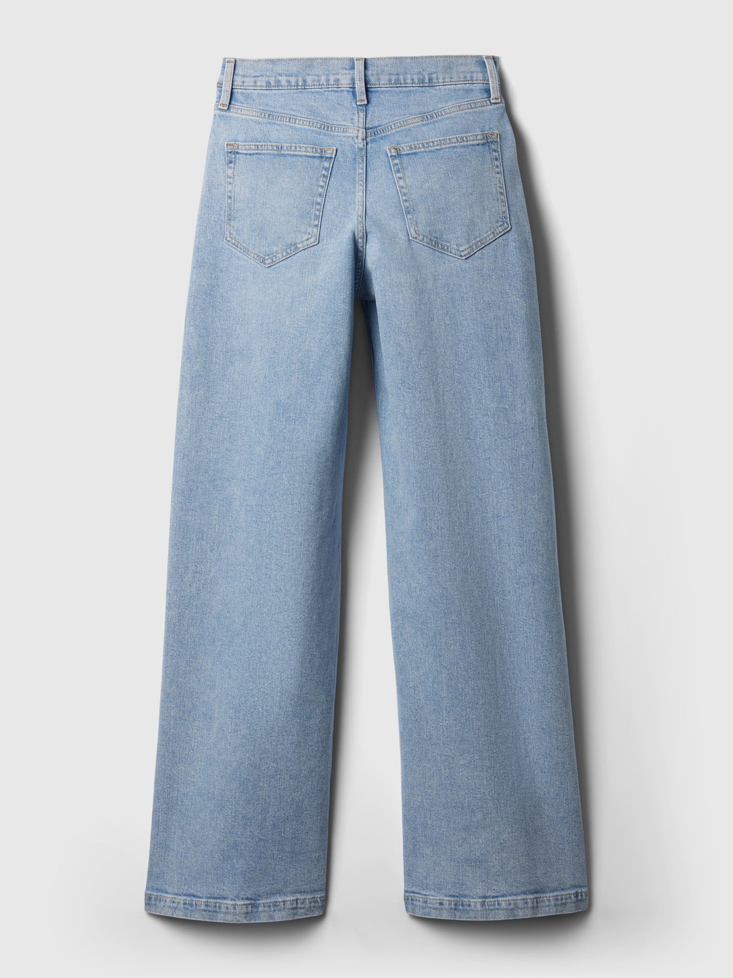 Açık Mavi High Rise Stride Wide-leg Jean Pantolon