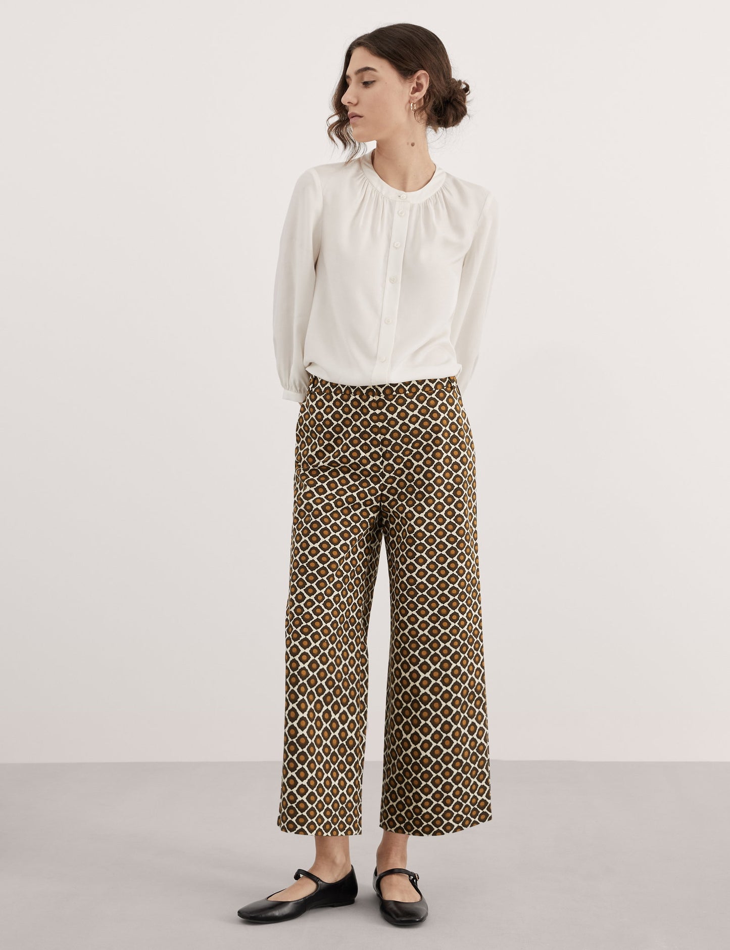 Jaeger Geometrik Desenli Wide Leg Pantolon