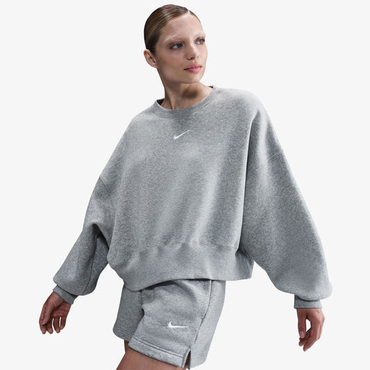 Nike Sportswear Phoenix Fleece Oversized Crew Kadın Gri Eşofman Üstü