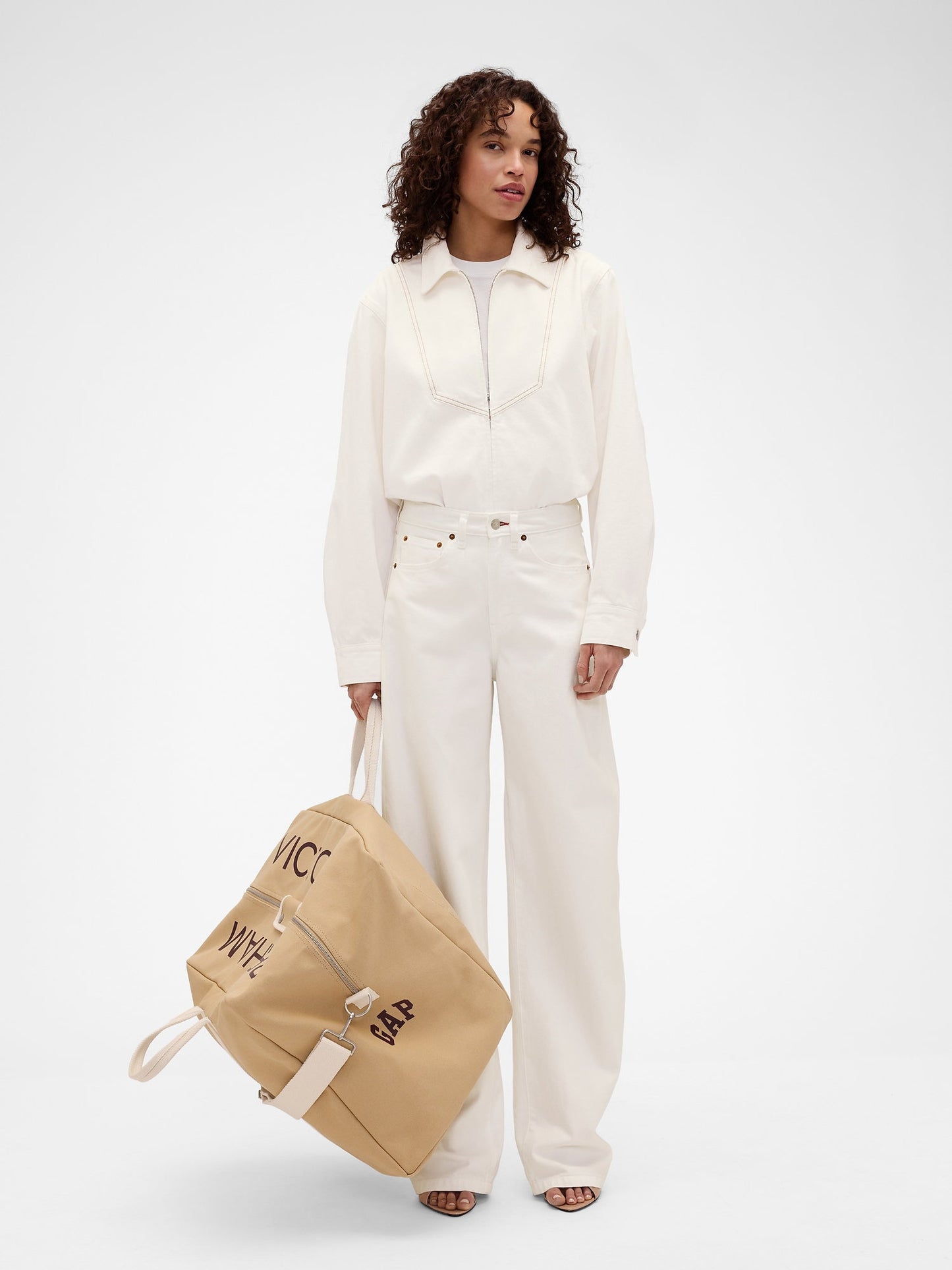 Beyaz Gap × Victoria Beckham Denim Fermuarlı Gömlek