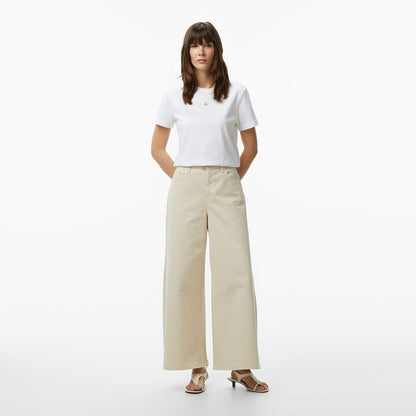 Calvin Klein Woven Label Classic Fit Kadın Beyaz T-shirt