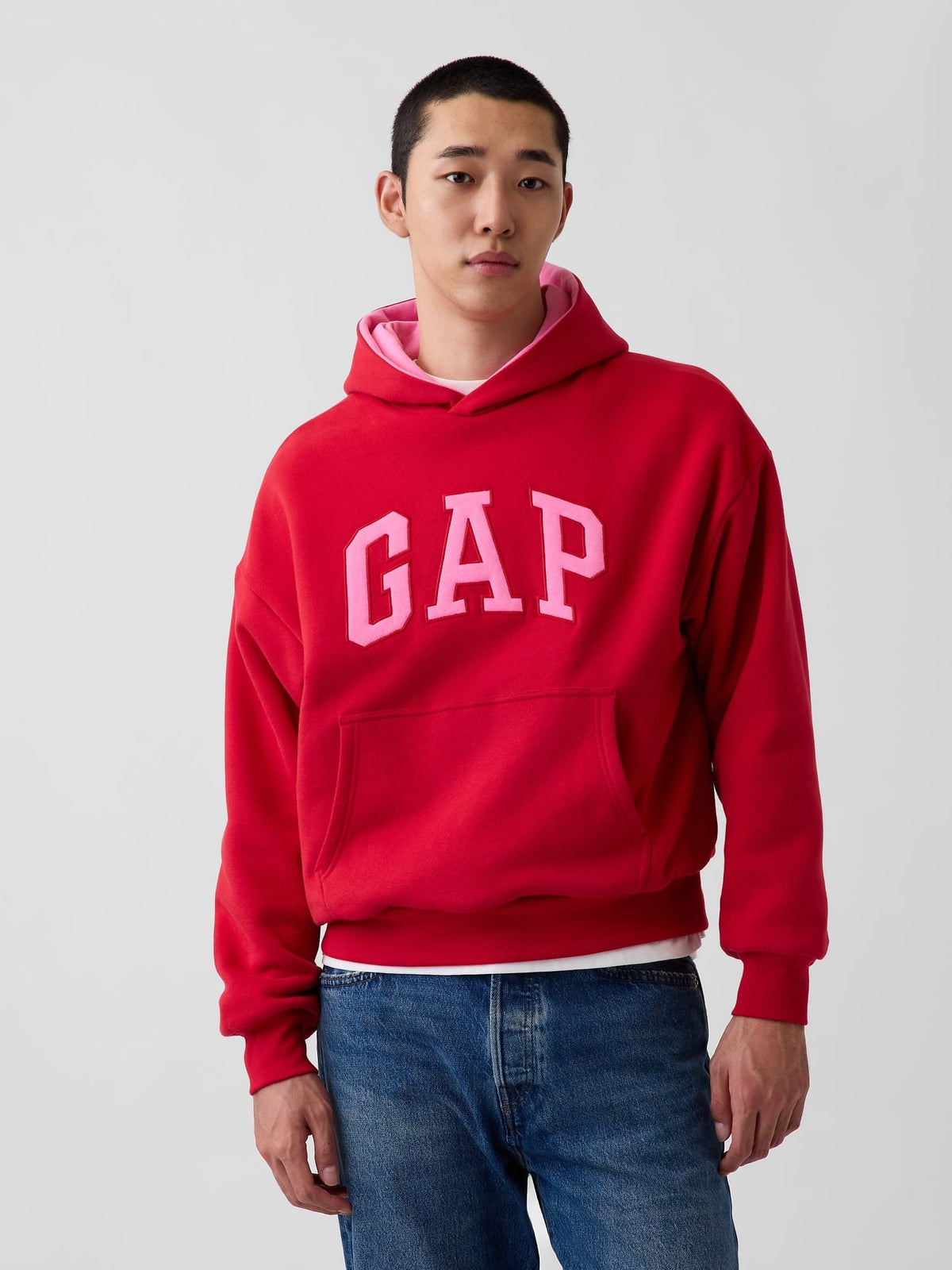 Kırmızı Vintagesoft Reversible Oversized Logo Sweatshirt