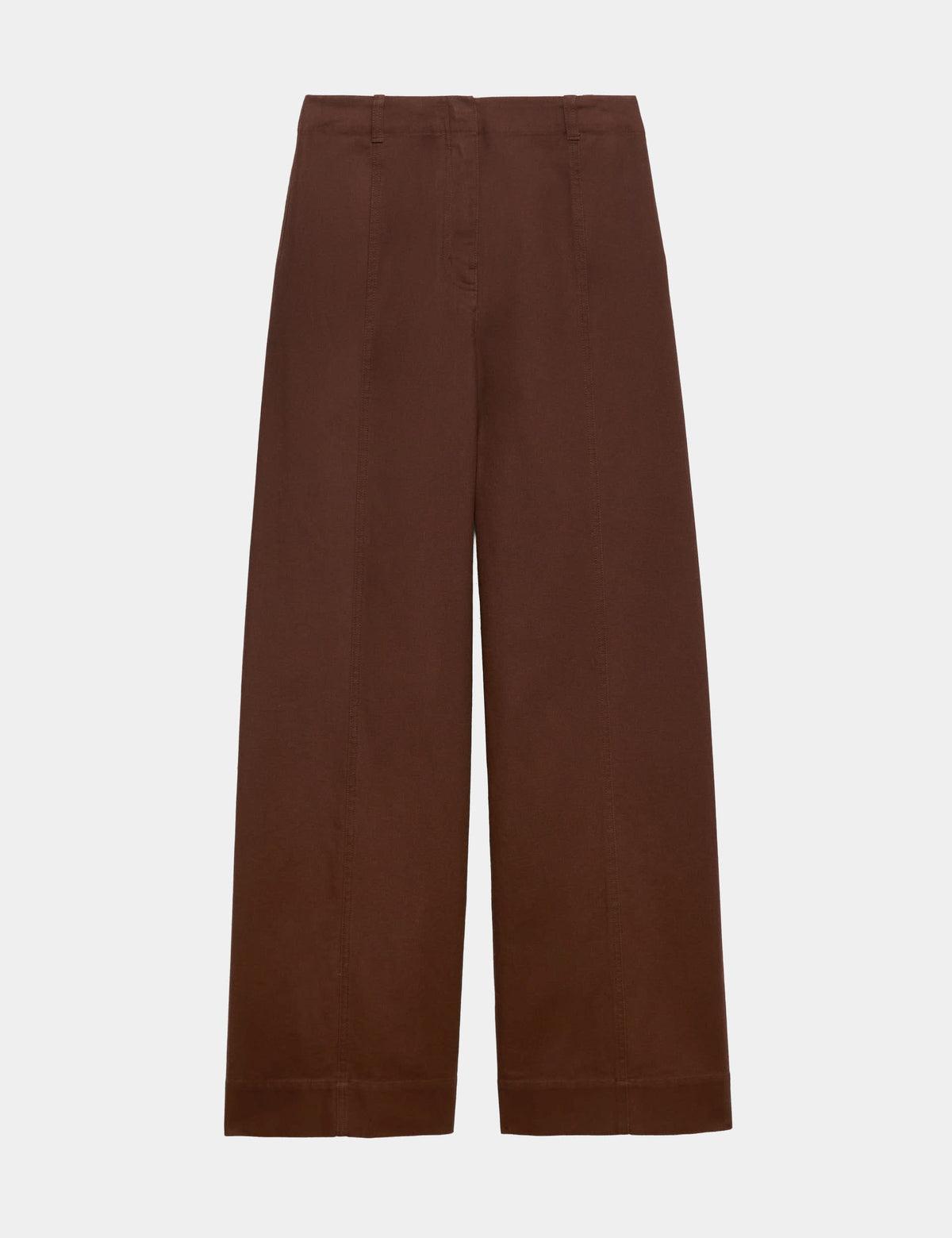 Saf Pamuklu Yüksek Bel Wide Leg Pantolon