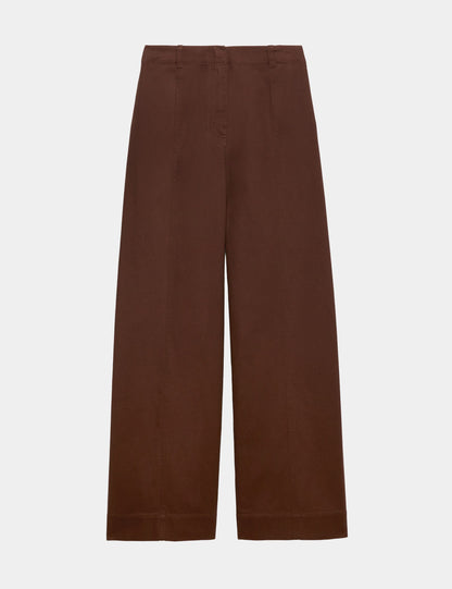 Saf Pamuklu Yüksek Bel Wide Leg Pantolon