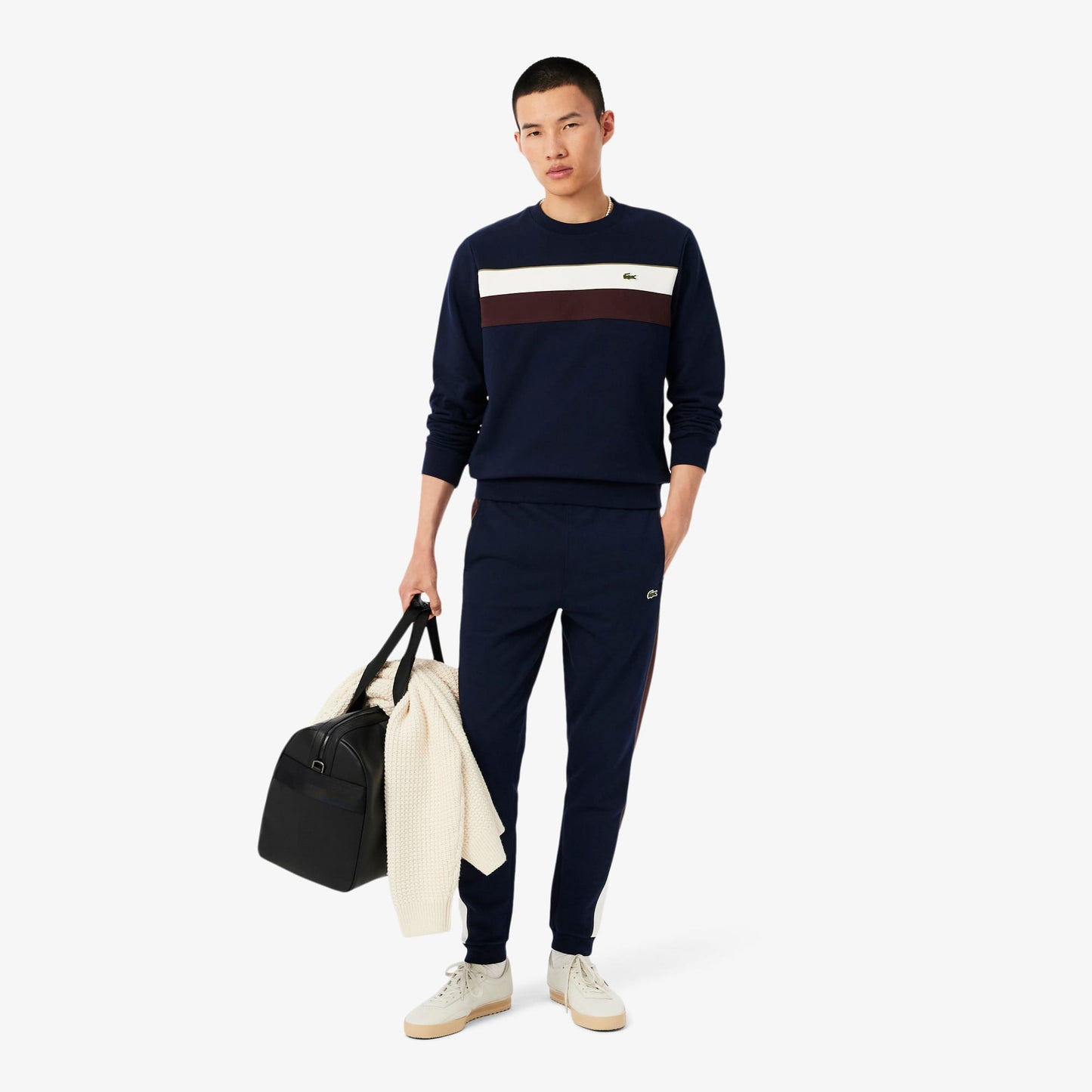 Lacoste Erkek Tapered Fit Renk Bloklu Lacivert Eşofman Altı