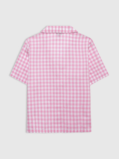 Açık Pembe Gapbody Poplin Kısa Kollu Pijama Üstü