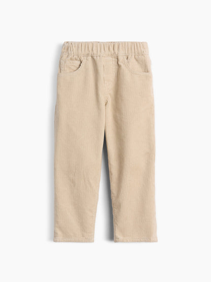 Bej Kadife Pull-on Baggy Pantolon