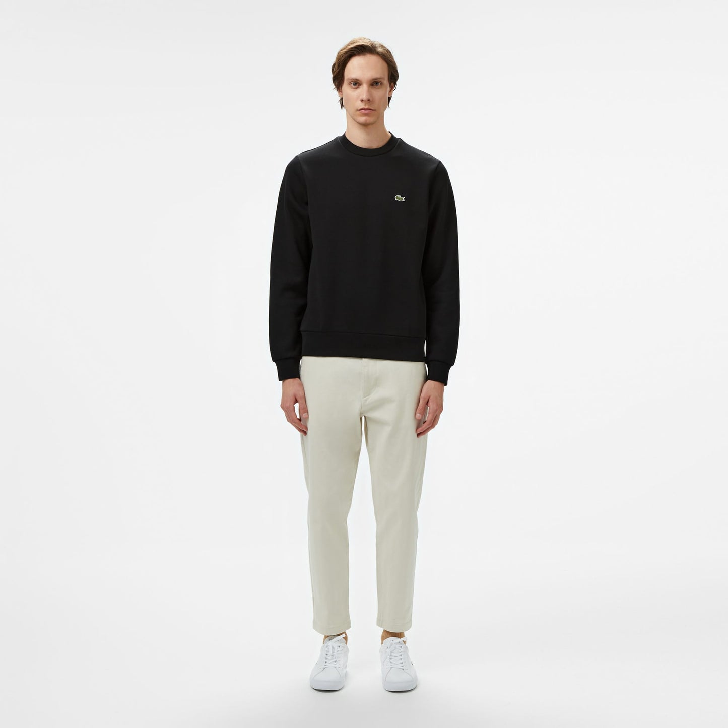 Lacoste Classic Fit Bisiklet Yaka Erkek Siyah Sweatshirt
