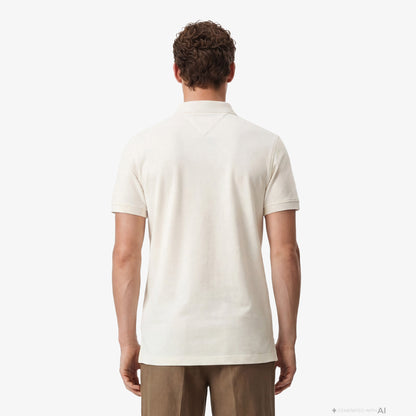 Tommy Hilfiger Elevated Essentials Erkek Krem Rengi Polo Yaka T-shirt