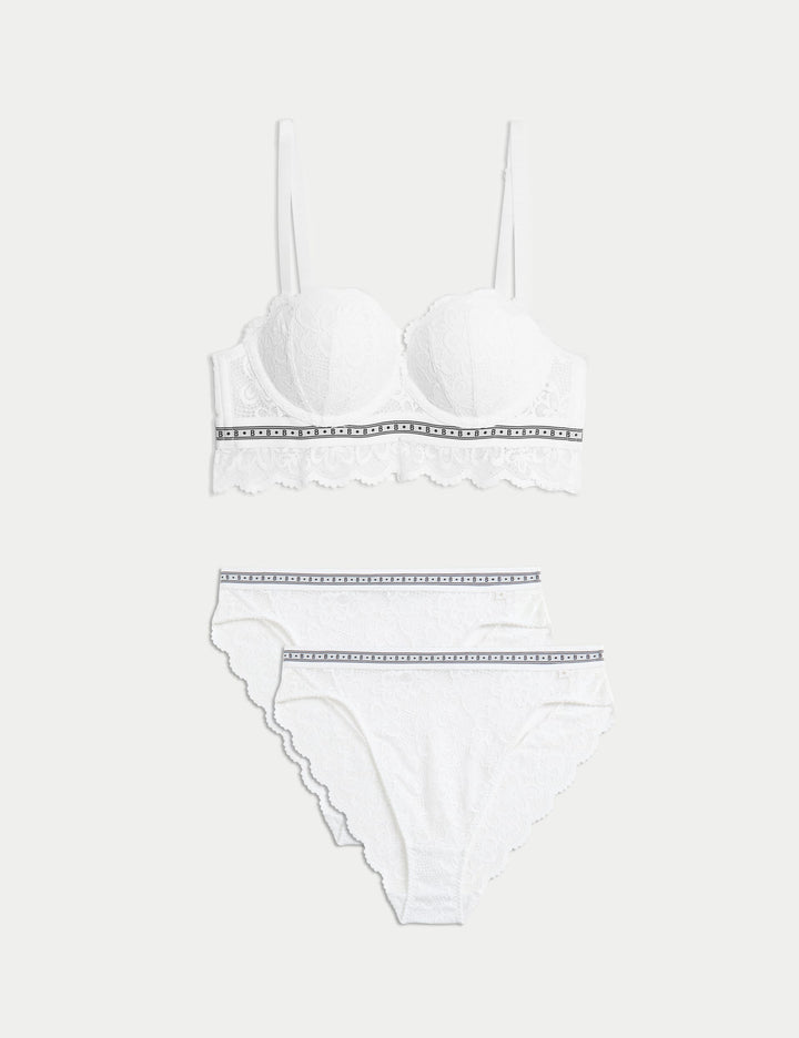 Dantelli Bralet Ve 2'li Külot Seti
