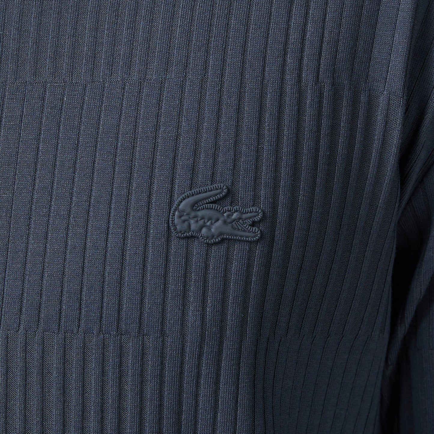 Lacoste Erkek Regular Fit Bisiklet Yaka Çizgili Koyu Gri T-shirt