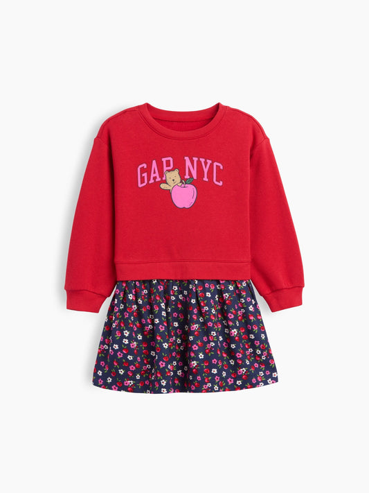 Kırmızı Sweatshirt Elbise