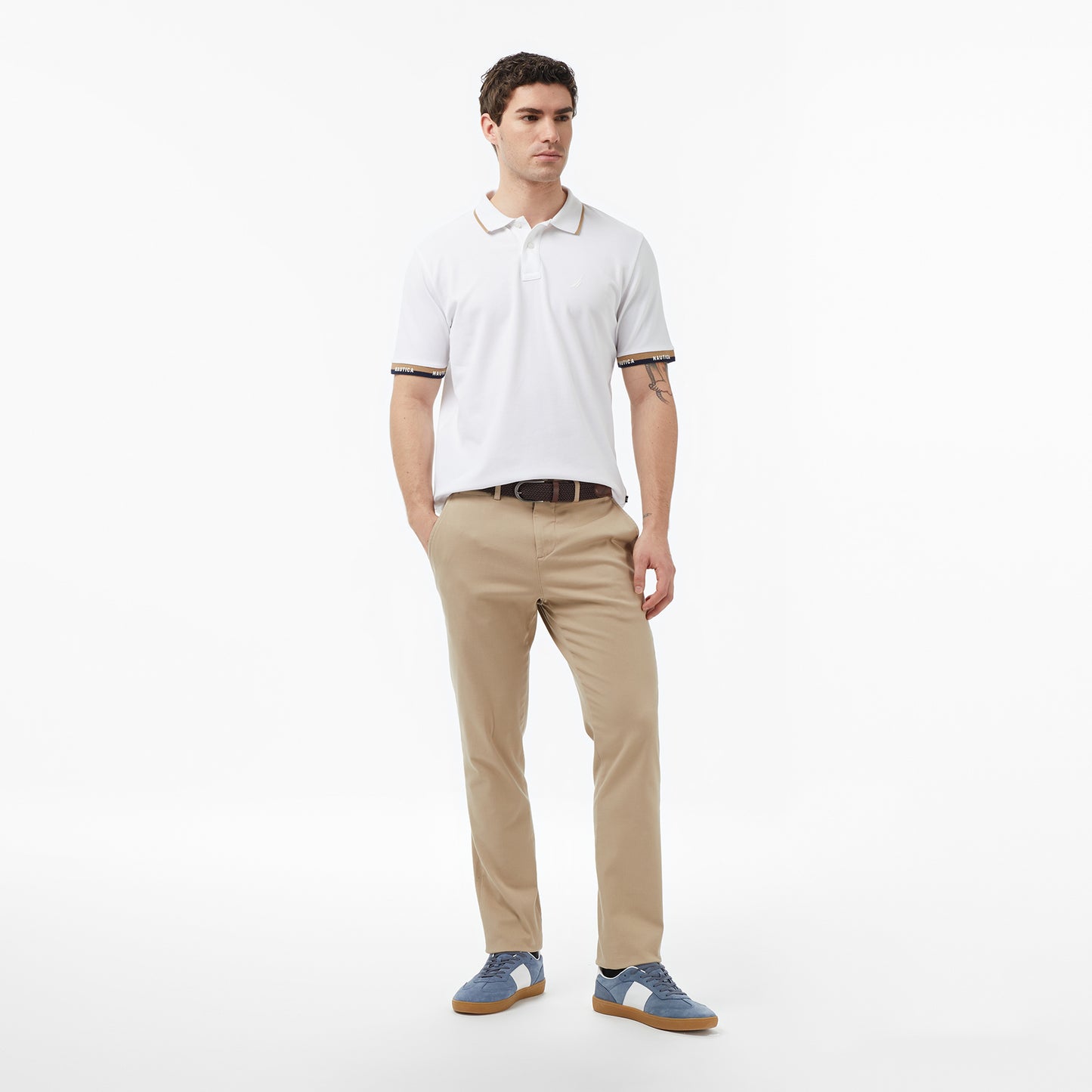 Nautica Erkek Beyaz Regular Fit Polo Yaka T-shirt