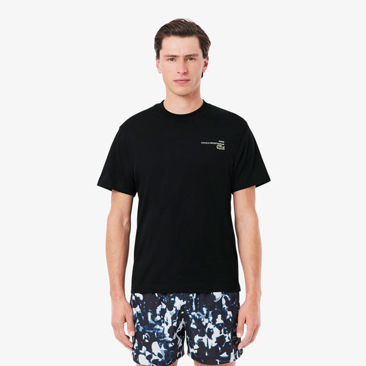 Lacoste Print Motif Erkek Siyah T-shirt