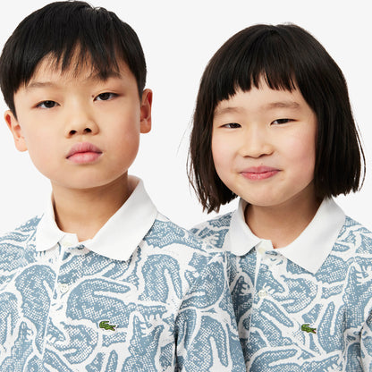 Lacoste Çocuk Baskılı Mavi Polo