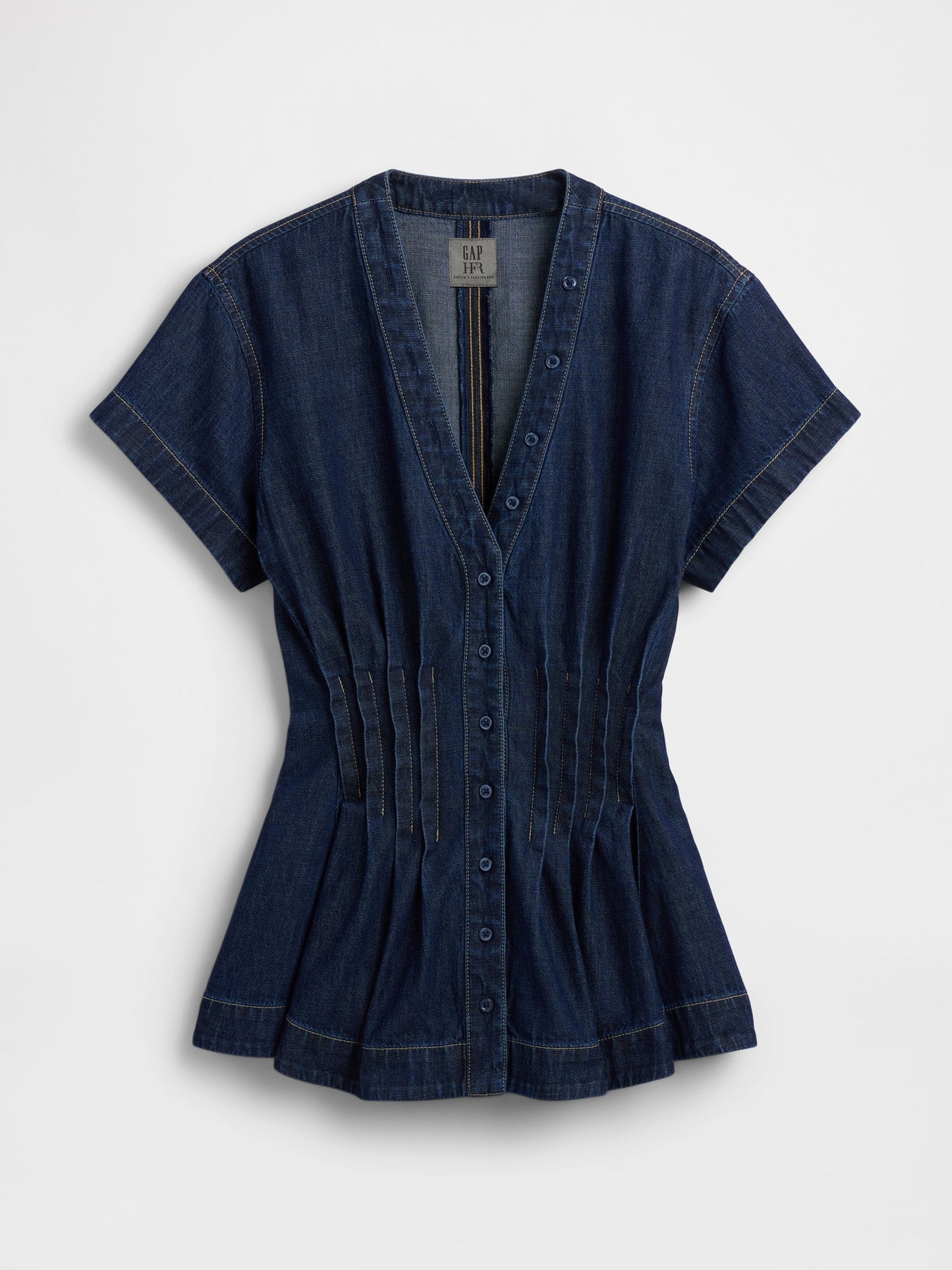 Koyu Mavi Gap × Hfr Denim Peplum Gömlek By Igdalyah