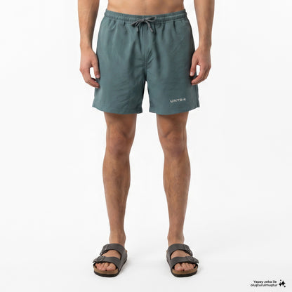 Unıted4 Comfort Fit Erkek Mavi Deniz Şortu