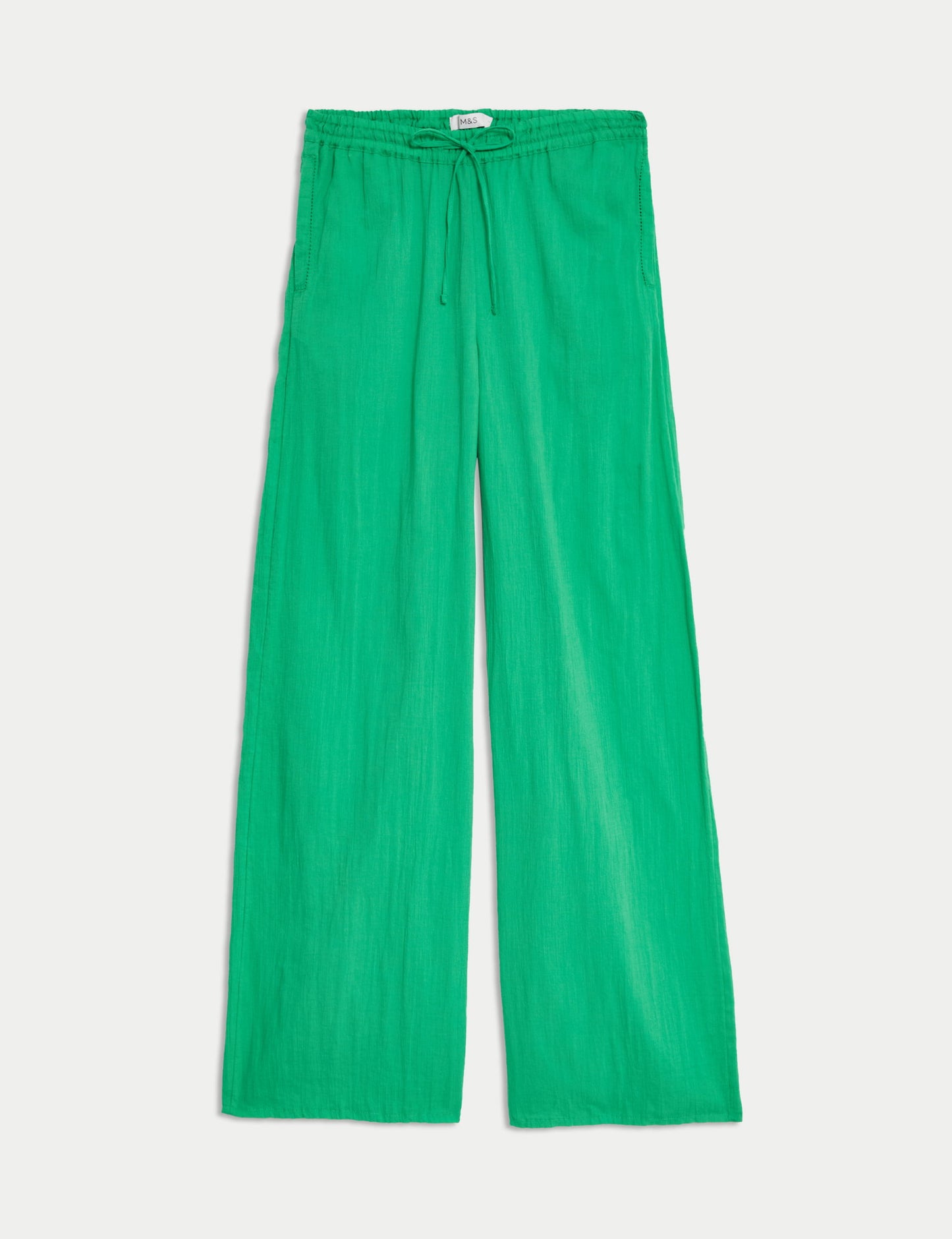 Saf Pamuklu Wide Leg Pantolon